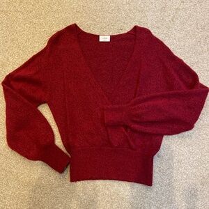 Aritzia Wilfred SoftSpoke™ Dear Sweater, size M, Burgundy